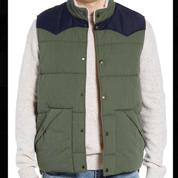 Faherty Mens Western Vest Forest Navy 